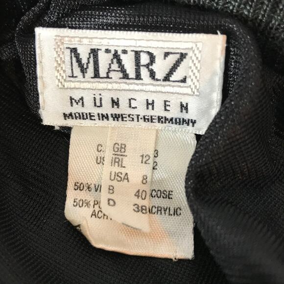 Vtg Maerz Muenchen Pleated Midi Skirt US Size 8 A-Line Gray Knit West Germany - Picture 9 of 11